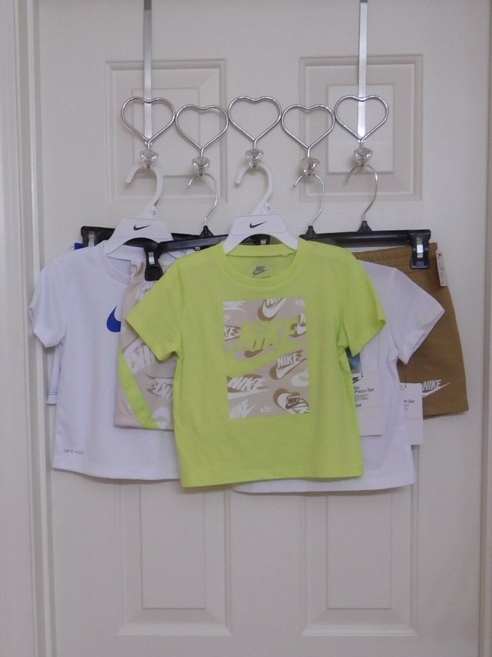 NWT 3 Nike 2pc Shirt & Shorts Sets Lime Beige Blue Bundle sz 24 Months